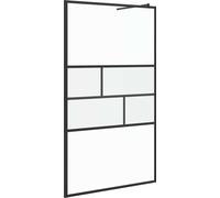 vidaXL Paroi de douche à l'italienne noire 115 x 195 x 0,5 cm en verre et aluminium