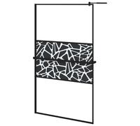vidaXL Paroi de douche avec étagère pour douche à l'italienne noir 115x195 cm ESG