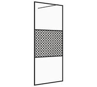 vidaXL Paroi de douche pour passage piétonnier – Verre ESG transparent 90x195 cm Noir