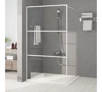 vidaXL Paroi de douche pour passage piétonnier 115x195 cm blanc verre ESG clair