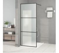 vidaXL Paroi de douche pour passage piétonnier noir 80x195 cm verre ESG mat