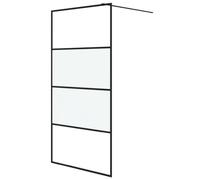 vidaXL Paroi de douche pour passage piétonnier Verre ESG demi-dépoli Noir 100x195 cm