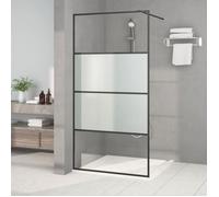 vidaXL Paroi de douche pour passage piétonnier Verre ESG demi-dépoli Noir 100x195 cm