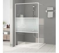 vidaXL Paroi de douche pour passage piétonnier 115x195 cm blanc verre ESG clair