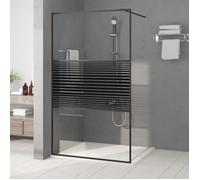 vidaXL Paroi de Douche Ecran Cloison Cabine de Douche Salle de Bain Intérieur Résistance aux Eclaboussures Noir 115x195 cm 152148