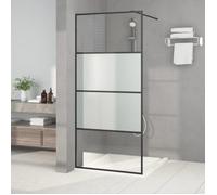 vidaXL Paroi de douche pour passage piétonnier noir 90x195cm semi-mat ESG