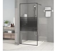 vidaXL Paroi de douche pour passage piétonnier noir 90x195 cm verre ESG transparent