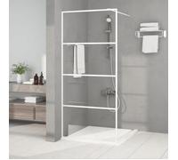 vidaXL Paroi de douche pour passage piétonnier blanc 90x195 cm ESG-verre clair