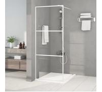 vidaXL Paroi de douche pour passage piétonnier - Blanc 80x195 cm - ESG verre clair