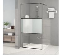 vidaXL Paroi de douche pour passage piétonnier noir 100x195 cm semi-mat ESG