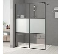 vidaXL Paroi de douche Noir 140x195 cm Verre ESG