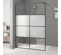 vidaXL Paroi de douche pour passage piétonnier noir 140x195 cm semi-mat ESG