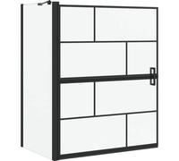 vidaXL Paroi de douche noire et transparente 100 x 68 x 128 cm