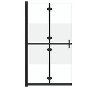 vidaXL Paroi de Douche Pliable Cloison de Baignoire Accessoire de Salle de Bain Cloison de Douche Maison Intérieur Verre ESG Demi-dépoli 80x190 cm