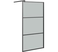 vidaXL Paroi de douche pour douche à l'italienne 100x195 cm verre ESG foncé noir