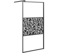 vidaXL Paroi de douche pour douche à l'italienne 100x195cm ESG design pierre noir
