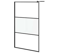 vidaXL Paroi de douche pour douche à l'italienne 115x195cm ESG Semi-mat Noir