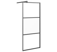 vidaXL Paroi de douche pour douche à l'italienne 80x195 cm ESG semi-mat noir