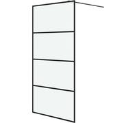 vidaXL Paroi de douche pour douche à l'italienne Noir 100x195 cm ESG Mat