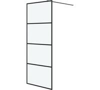 vidaXL Paroi de douche pour douche à l'italienne noir 80x195 cm ESG mat