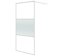 vidaXL Paroi de douche pour passage piétonnier blanc 100x195 cm ESG-verre clair