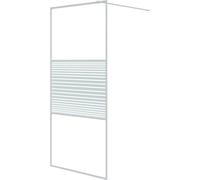 vidaXL Paroi de douche pour passage piétonnier blanc 90x195 cm ESG-verre clair