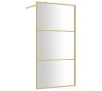 vidaXL Paroi de douche pour passage piétonnier ESG verre clair Golden 100x195cm
