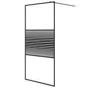 vidaXL Paroi de douche pour passage piétonnier noir 100x195 cm verre ESG transparent