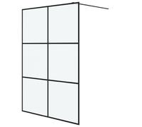 vidaXL Paroi de douche pour passage piétonnier noir 140x195 cm verre ESG mat