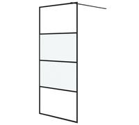 vidaXL Paroi de douche pour passage piétonnier noir 90x195cm semi-mat ESG