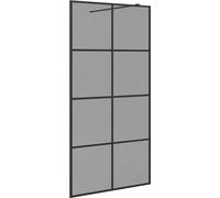 vidaXL Paroi de douche Walk-in Noir 100 x 195 cm Verre trempé