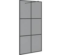 vidaXL Paroi de douche Walk-in Noir 100 x 195 cm Verre trempé