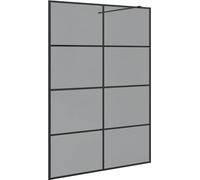 vidaXL Paroi de douche Walk-in Noir 140 x 195 cm Verre trempé