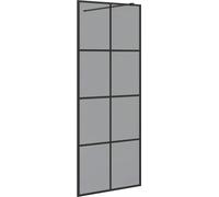 vidaXL Paroi de douche Walk-in Noir 80 x 195 cm Verre trempé
