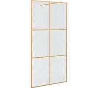 vidaXL Paroi de douche Walk-in Or 100 x 195 cm Verre trempé
