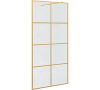 vidaXL Paroi de douche Walk-in Or 100 x 195 cm Verre trempé