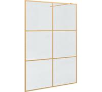 vidaXL Paroi de douche Walk-in Or 140 x 195 cm Verre trempé