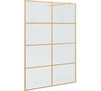 vidaXL Paroi de douche Walk-in Or 140 x 195 cm Verre trempé