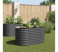 vidaXL Parterre de jardin surélevé 160x80x81 cm Acier galvanisé Gris