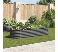 vidaXL Parterre de jardin surélevé 240x80x44 cm Acier galvanisé Gris