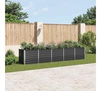vidaXL Parterre de jardin surélevé Acier galvanisé 400x80x77 cm Anthracite