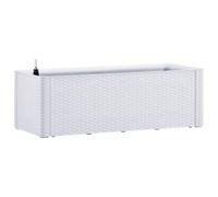 vidaXL Parterre de jardin surélevé avec système d'arrosage automatique Blanc 100x43x33 cm