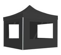 vidaXL Tente de réception professionnelle Pliable avec parois Aluminium 3×3m Anthracite