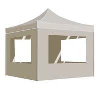 vidaXL Tente de réception professionnelle Pliable avec parois Aluminium 3x3 m Crème