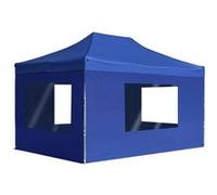 vidaXL Tente de réception professionnelle Pliable avec parois Aluminium 4,5x3 m Bleu