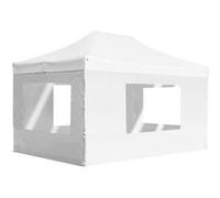 vidaXL Tente de réception professionnelle Pliable avec parois Aluminium 4,5×3m Blanc