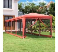 vidaXL Partytent met 10 mesh zijwanden 3x12 m HDPE rood319250 Rouge G