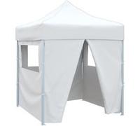 vidaXL Tente de réception professionnelle Pliable avec 4 parois latérales 2×2m Acier blanc