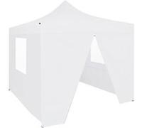 vidaXL Tente de réception professionnelle pliable 3×3 m 4 parois latérales Acier blanc