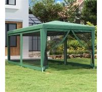 vidaXL Partytent met 6 mesh zijwanden 3x6 m HDPE groen319238 Vert G